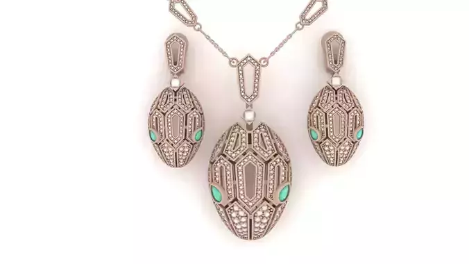 Snake pendant 02 - Emerald