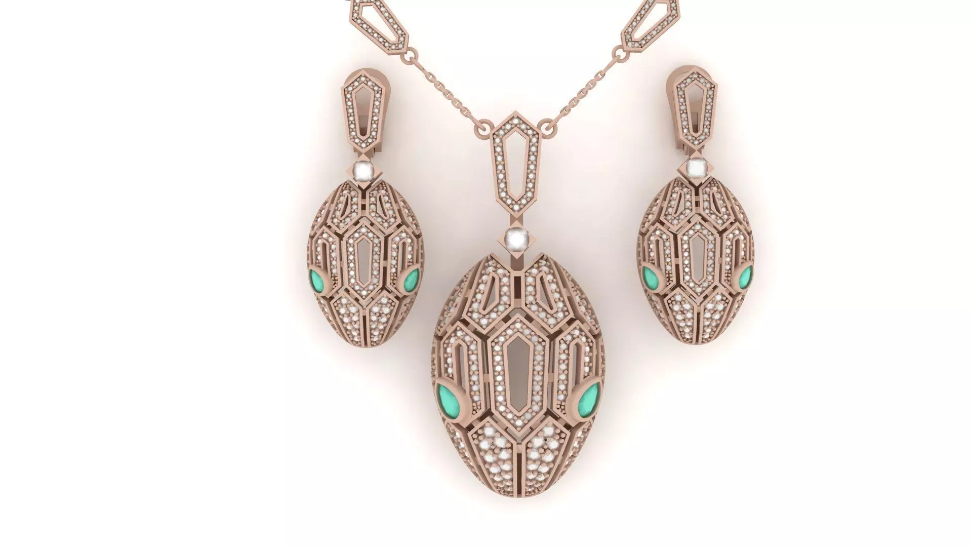 Snake pendant 02 - Emerald 3D print model_0