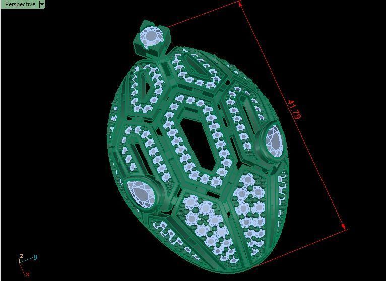 Snake pendant 02 - Emerald 3D print model_4