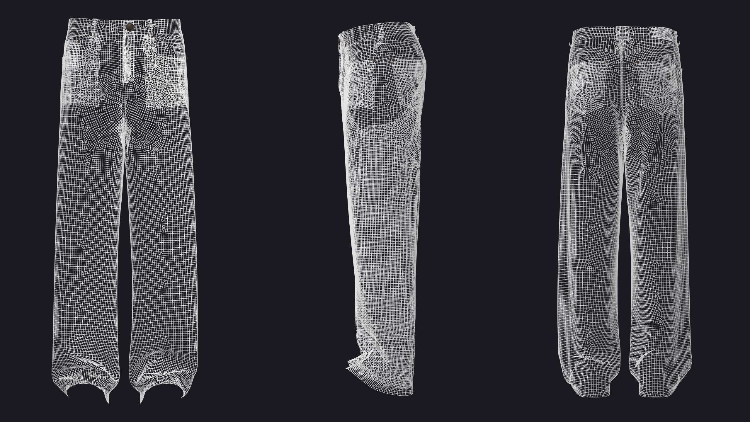 MALE BAGGY JEANS mv2 highpoly 3D model_5