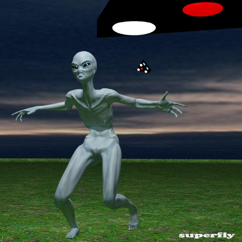 Eben Female Alien with UAP Triangle 3D model_20