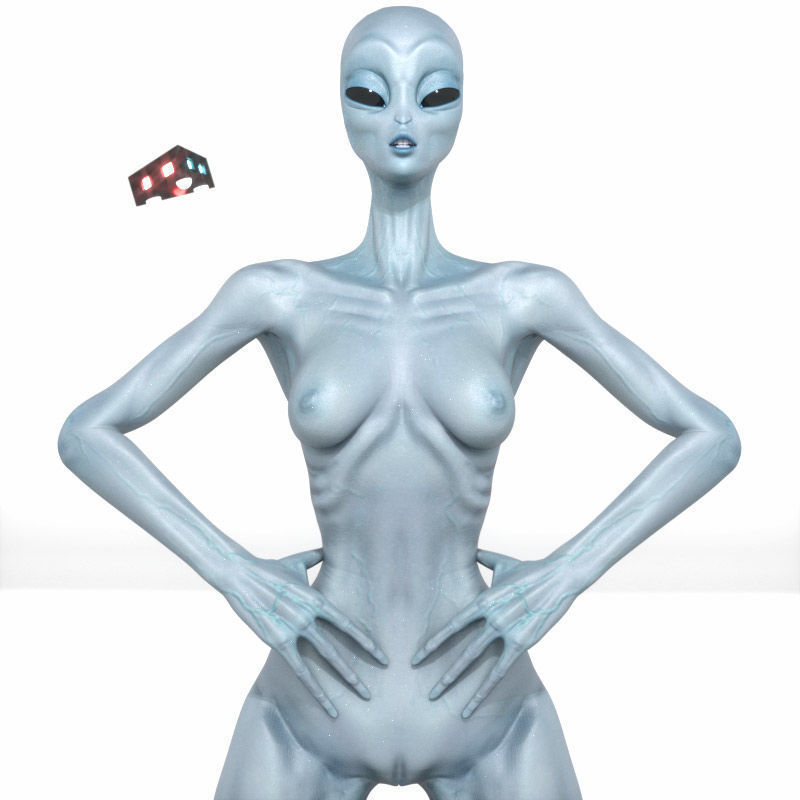 Eben Female Alien with UAP Triangle 3D model_11
