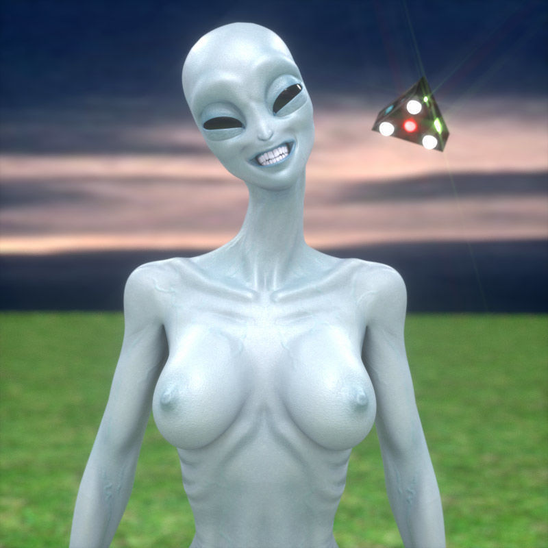 Eben Female Alien with UAP Triangle 3D model_10