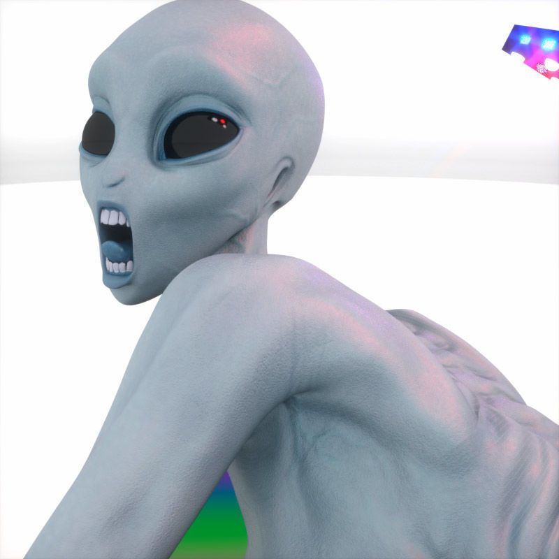Eben Female Alien with UAP Triangle 3D model_14