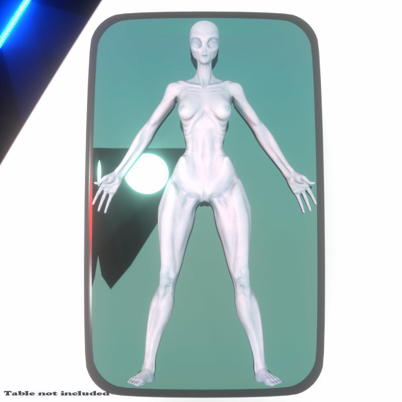 Eben Female Alien with UAP Triangle 3D model_5