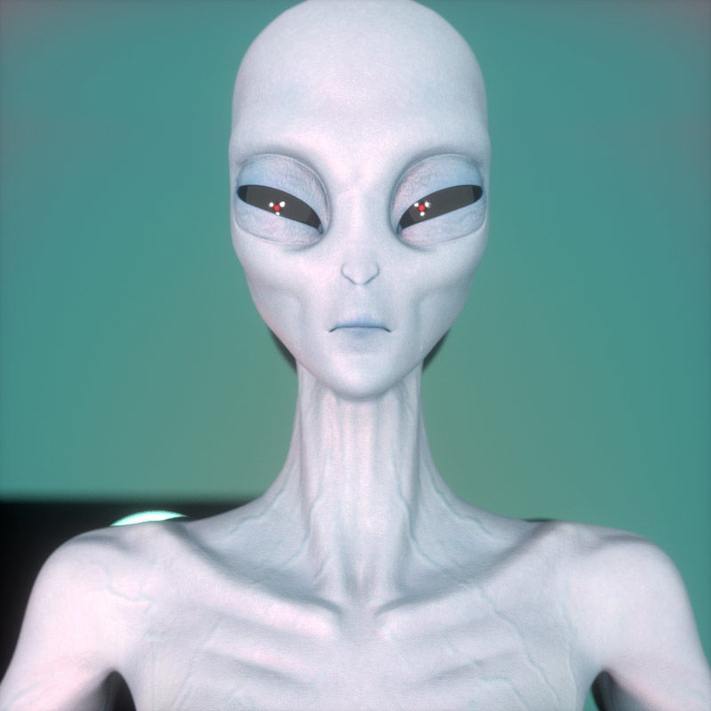 Eben Female Alien with UAP Triangle 3D model_13