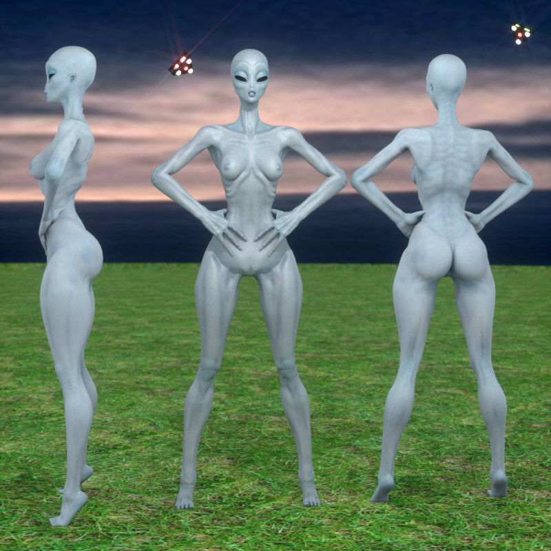 Eben Female Alien with UAP Triangle 3D model_21