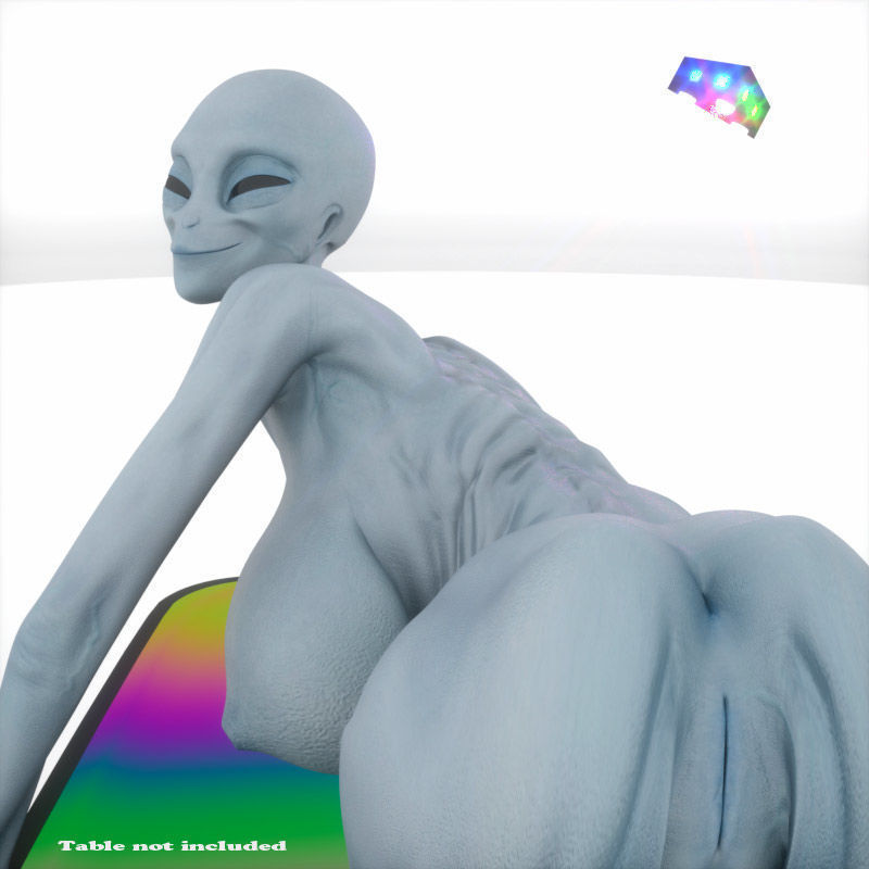 Eben Female Alien with UAP Triangle 3D model_4
