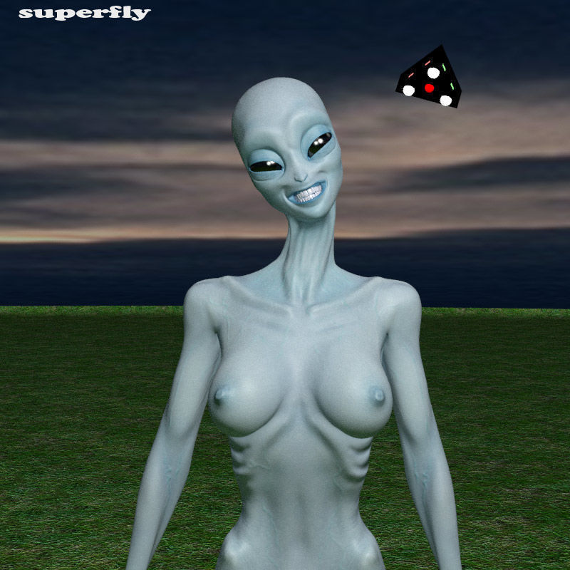 Eben Female Alien with UAP Triangle 3D model_23