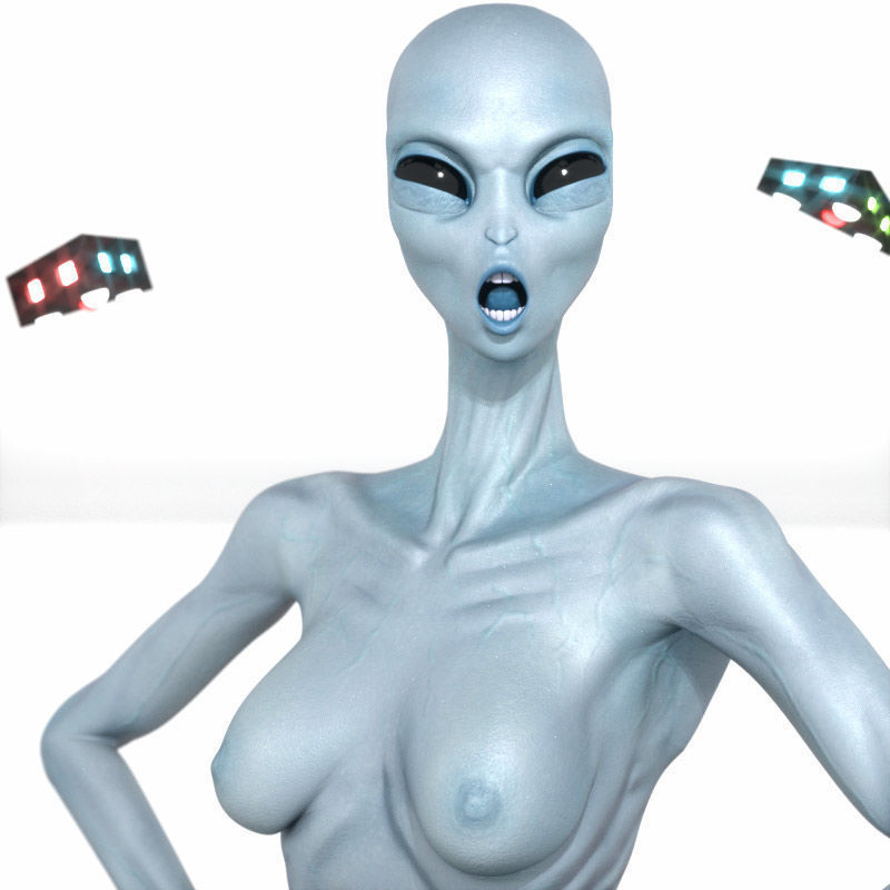 Eben Female Alien with UAP Triangle 3D model_17