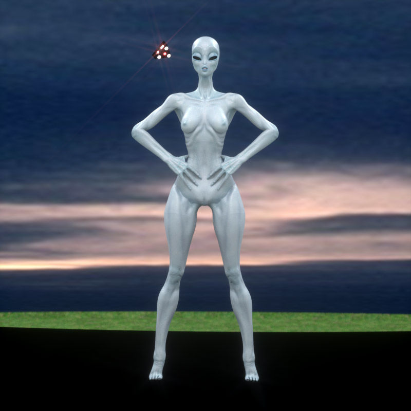 Eben Female Alien with UAP Triangle 3D model_16