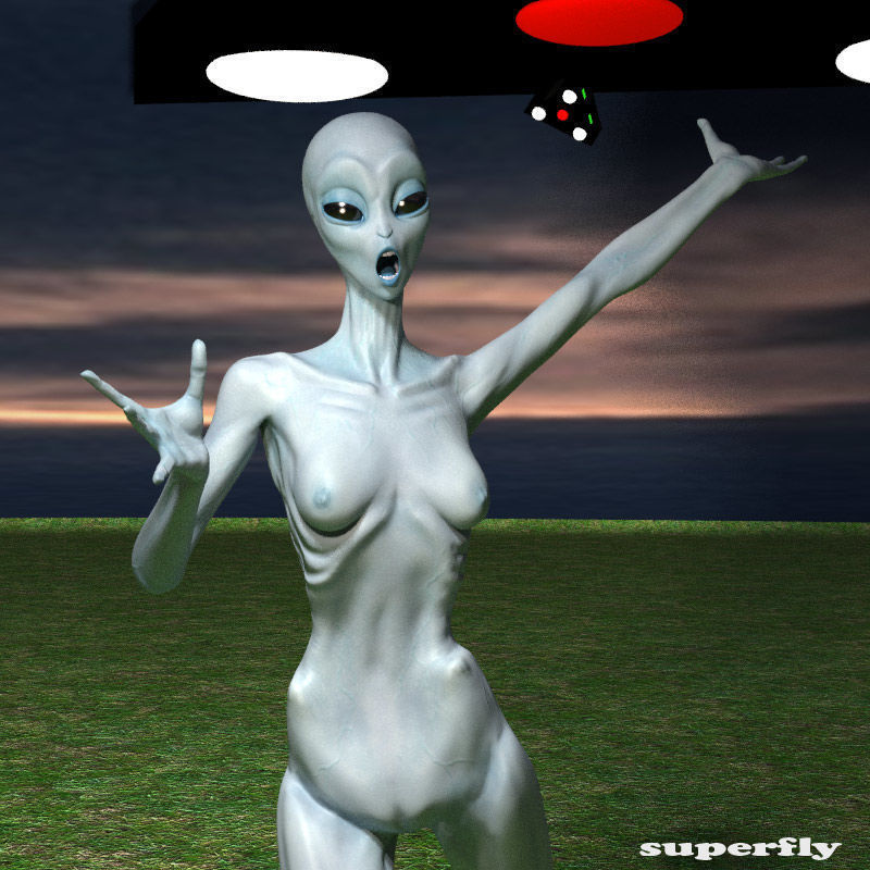 Eben Female Alien with UAP Triangle 3D model_19