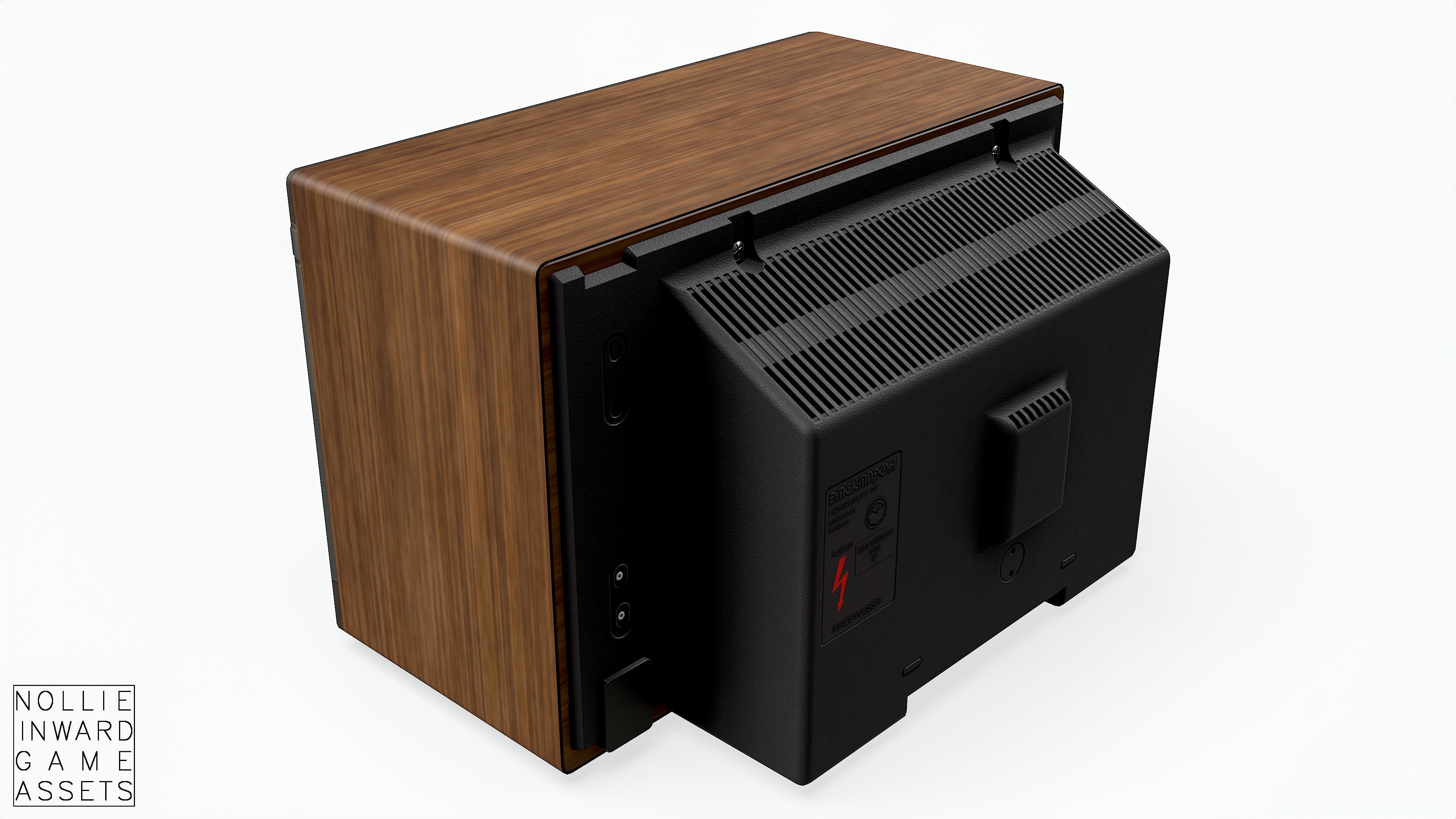 Soviet Old TV Brown Clean Low-poly 3D model_4