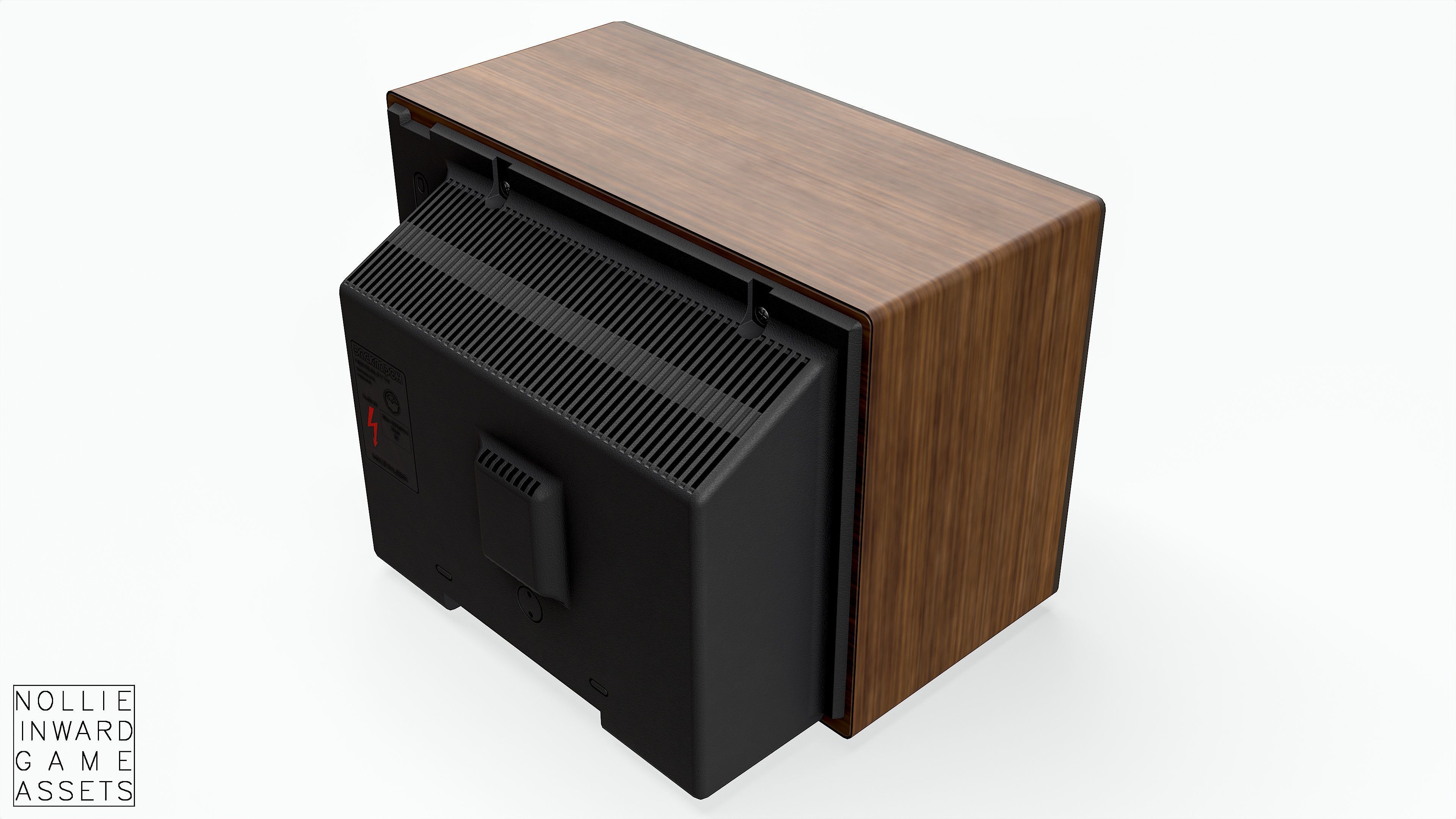 Soviet Old TV Brown Clean Low-poly 3D model_6