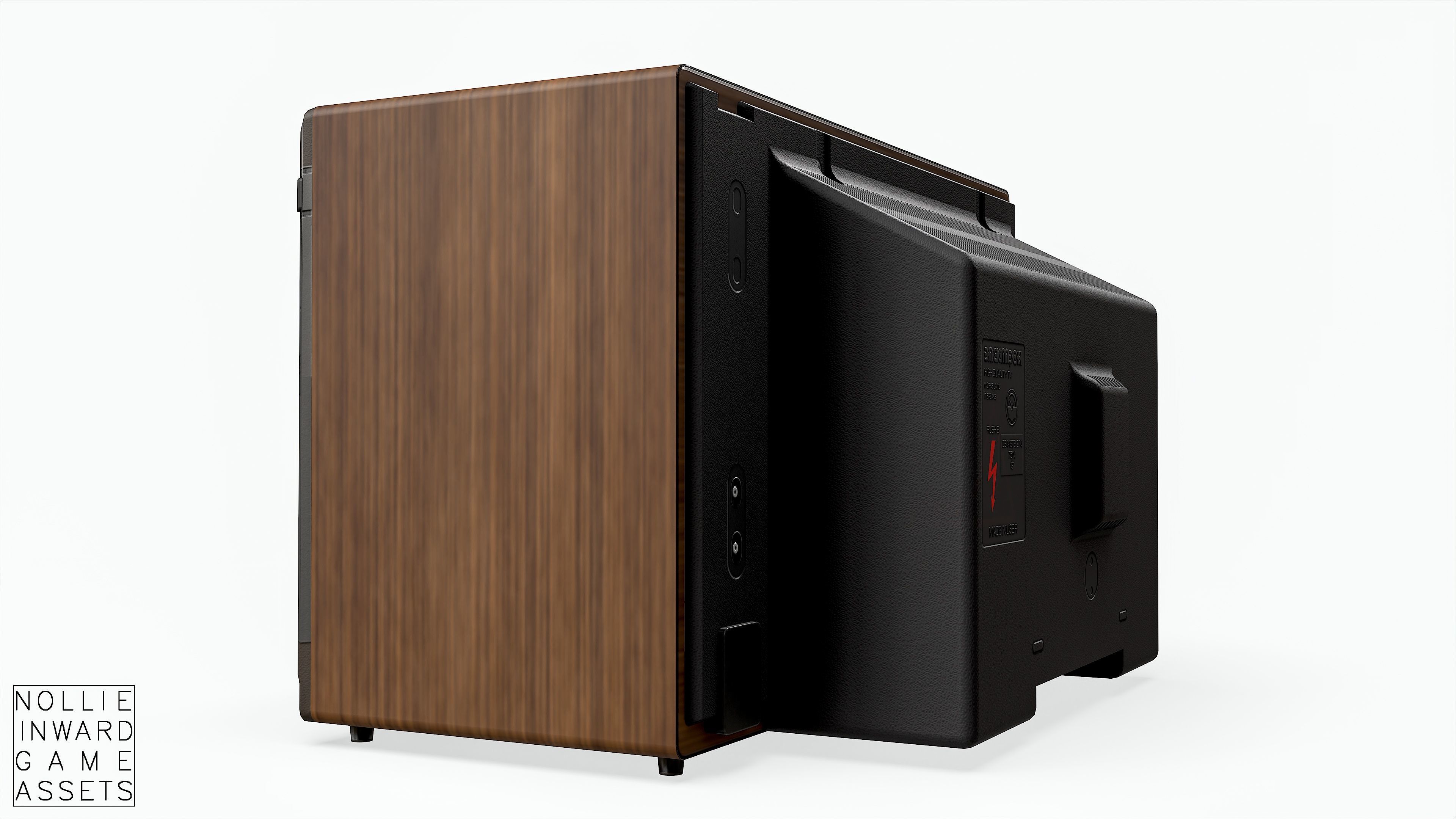 Soviet Old TV Brown Clean Low-poly 3D model_7