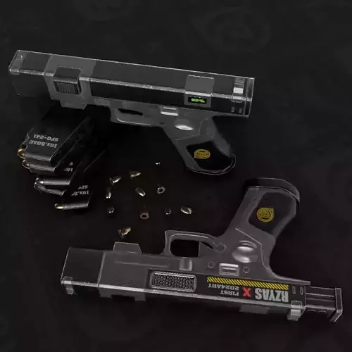 Sci-Fi Glock Pistol - Lowpoly game ready