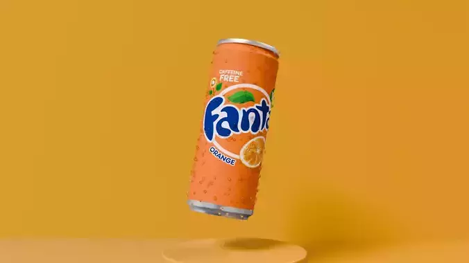 Fanta Drink Can 3D Model Very Realistic Model