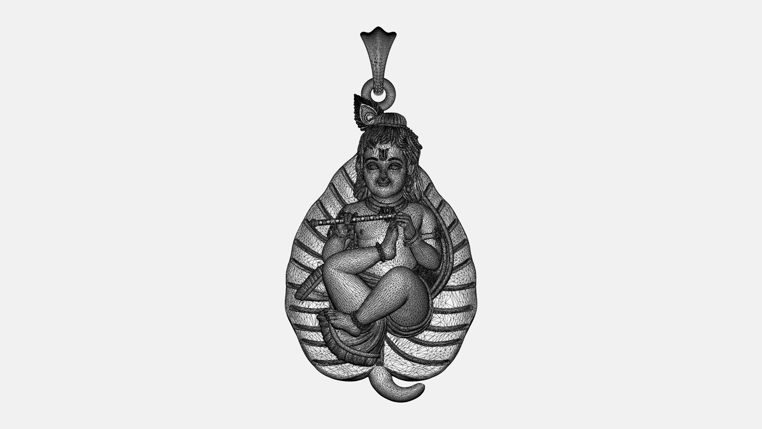 Little Krishna Pendant File 3D print model_9