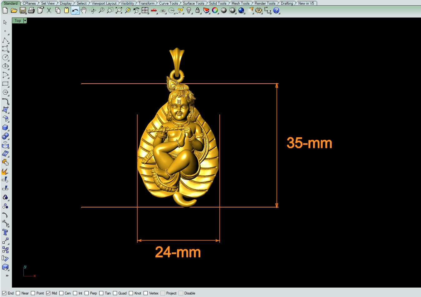 Little Krishna Pendant File 3D print model_5