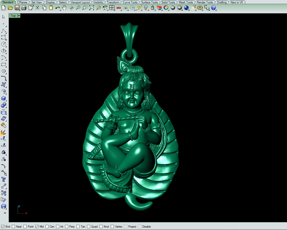 Little Krishna Pendant File 3D print model_4