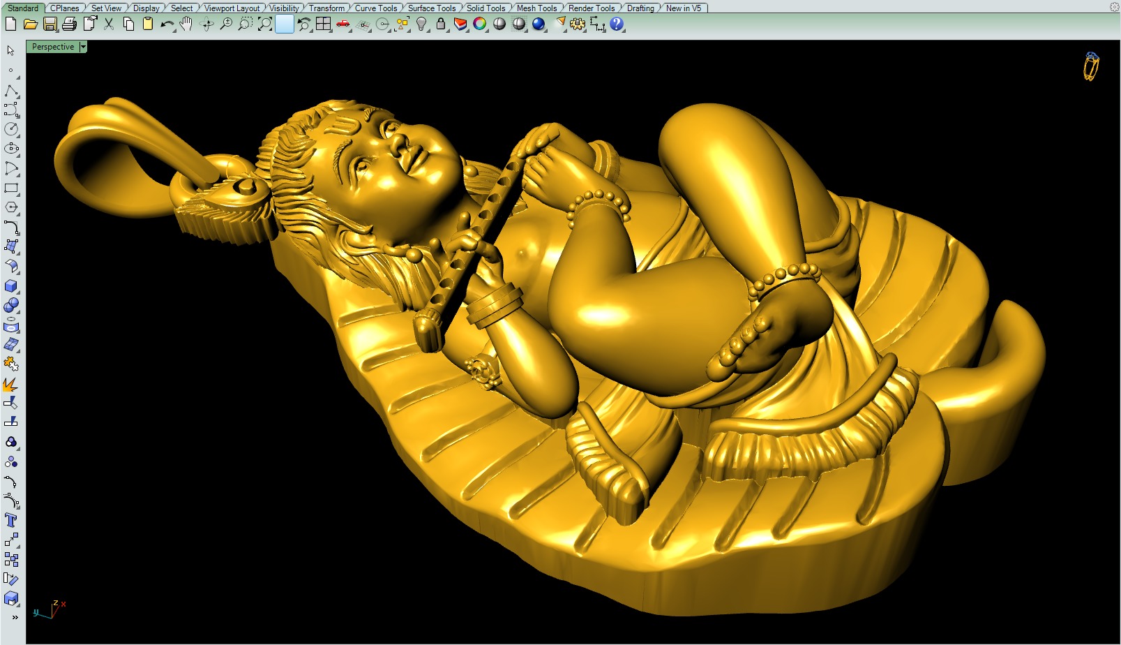 Little Krishna Pendant File 3D print model_2
