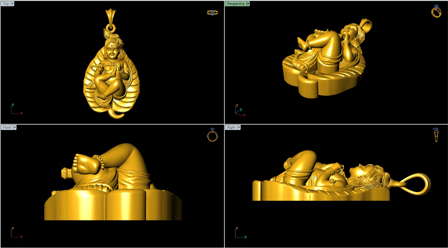 Little Krishna Pendant File 3D print model_6