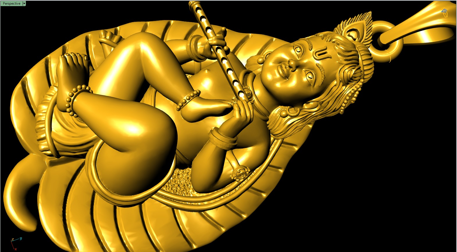 Little Krishna Pendant File 3D print model_10