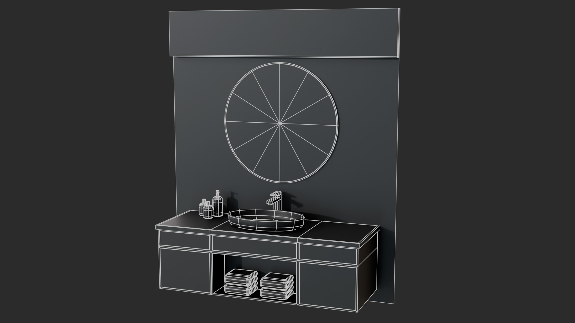 Bathroom Sink and Mirror 3D model_7