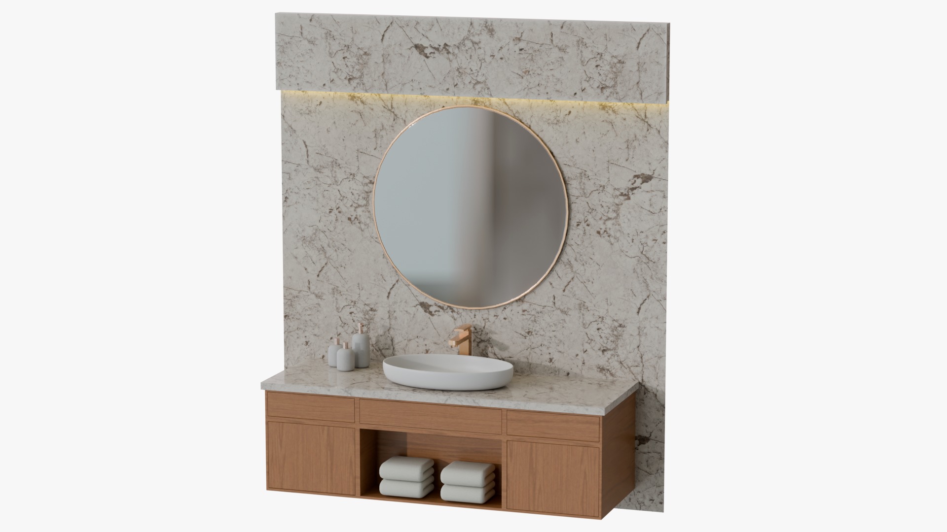 Bathroom Sink and Mirror 3D model_1