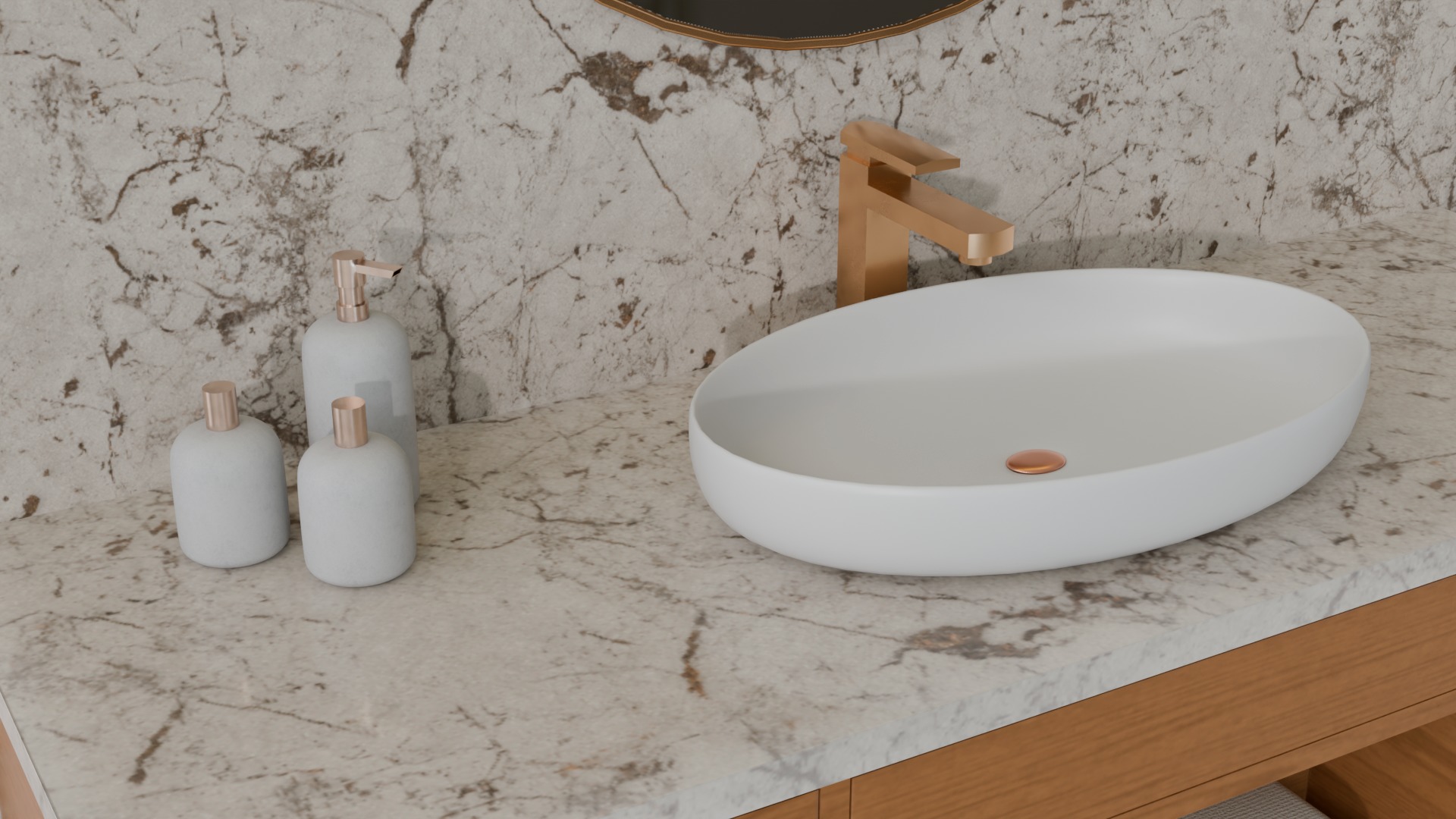 Bathroom Sink and Mirror 3D model_2