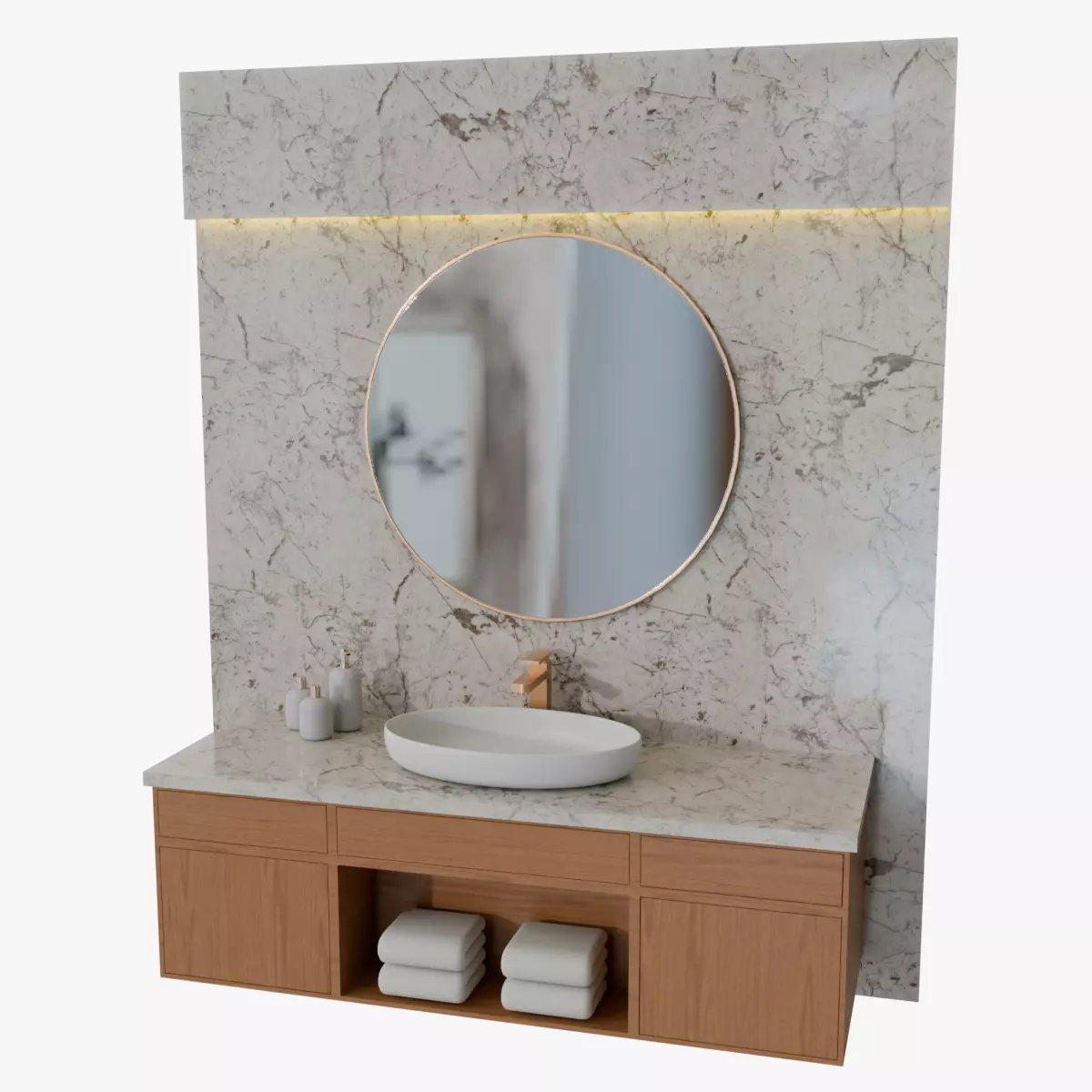 Bathroom Sink and Mirror 3D model_0