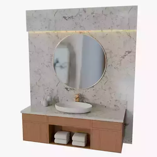 Bathroom Sink and Mirror