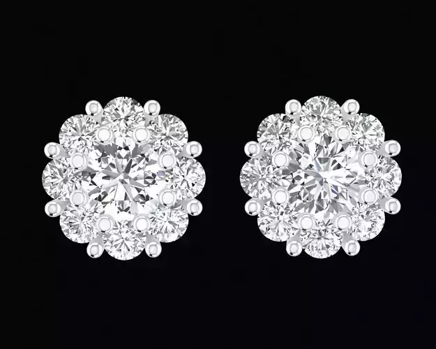 6013 Luxury 3mm8 diamond earrings 3D print model