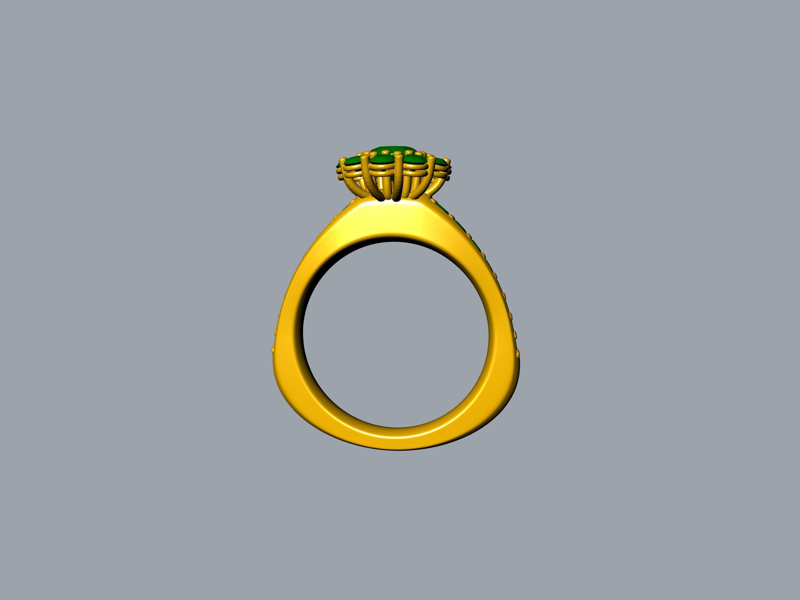 Designer Engagement Cluster Ring 3D print model_37