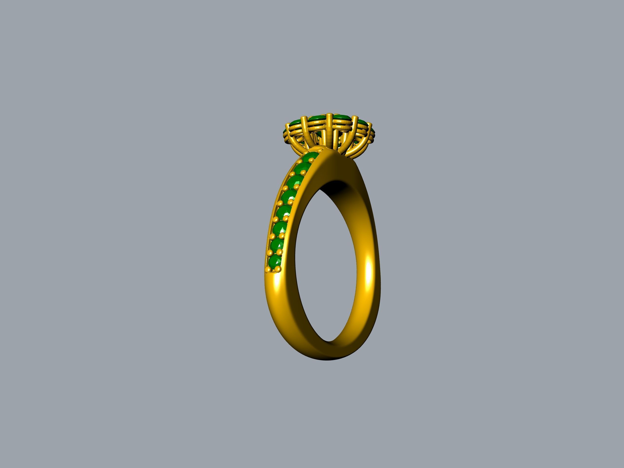 Designer Engagement Cluster Ring 3D print model_33