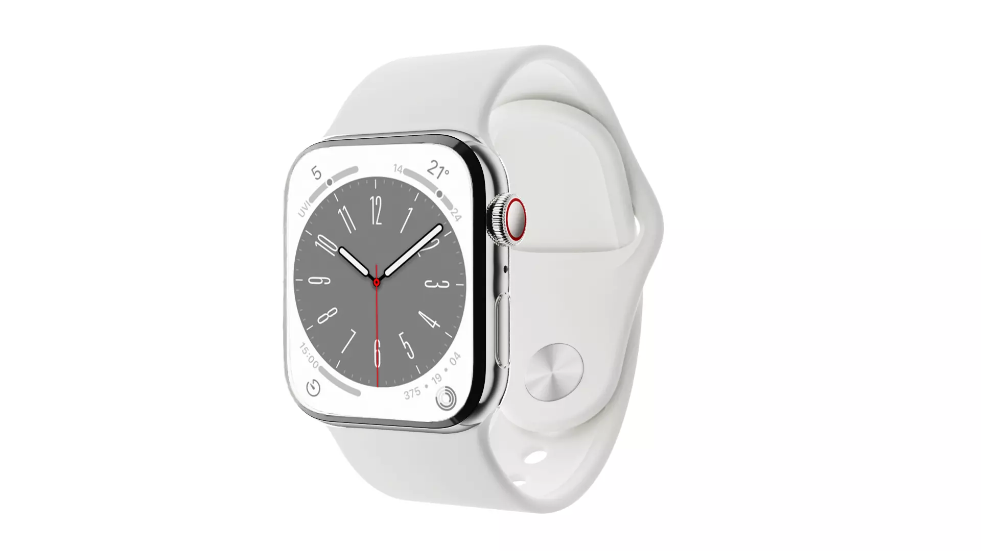 Apple Watch 8 Series - Silver Stainless Steel 3ds Max 3D model_0