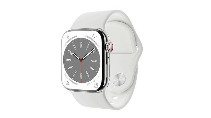 Apple Watch 8 Series - Silver Stainless Steel 3ds Max 3D model