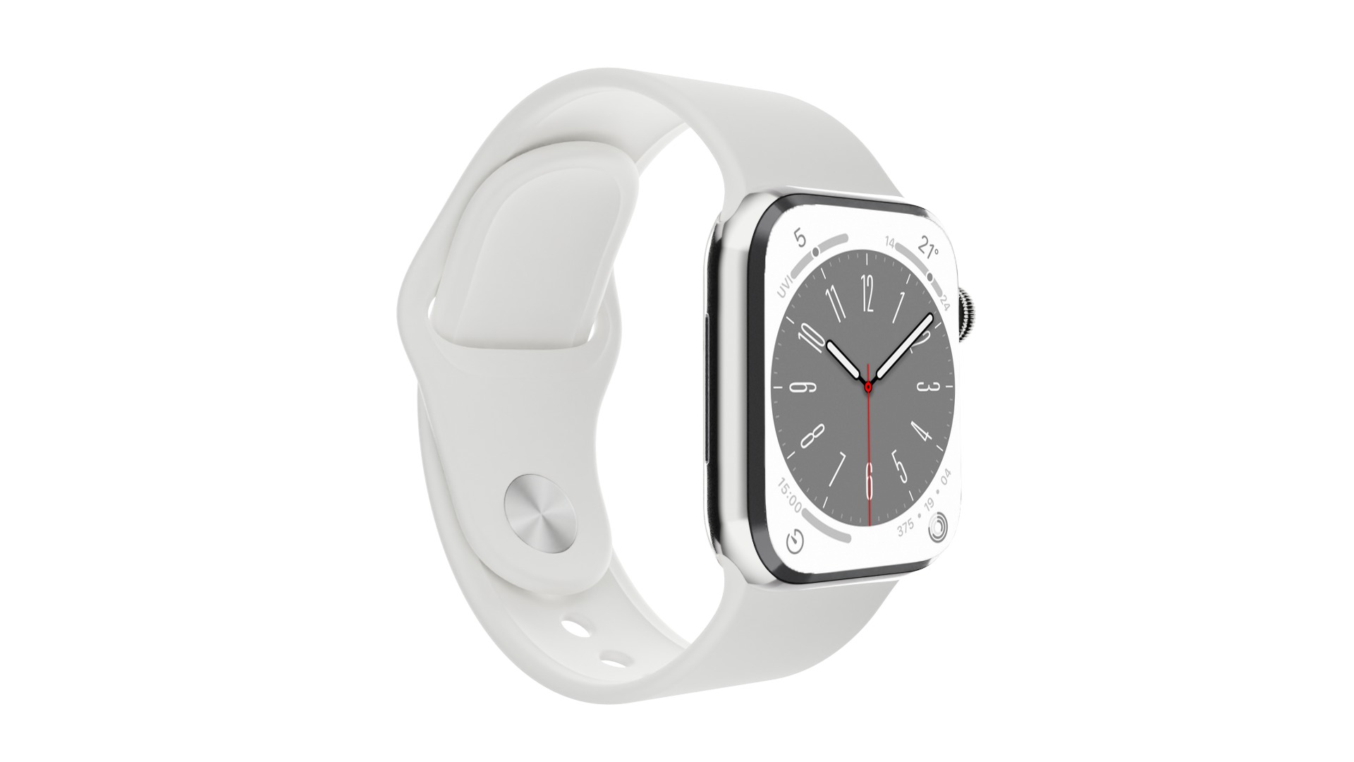 Apple Watch 8 Series - Silver Stainless Steel 3ds Max 3D model_2