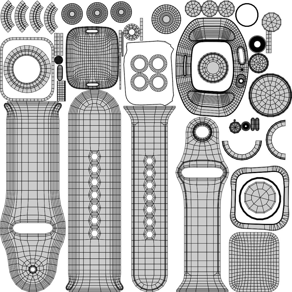 Apple Watch 8 Series - Silver Stainless Steel 3ds Max 3D model_11