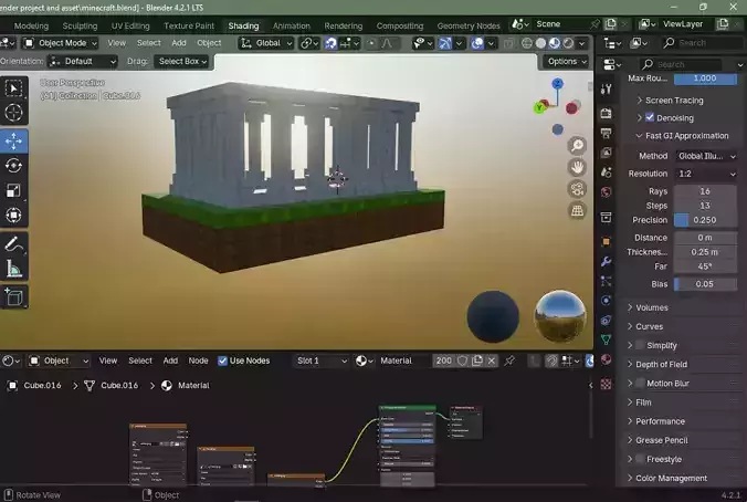 A Minecraft collapsing structure 