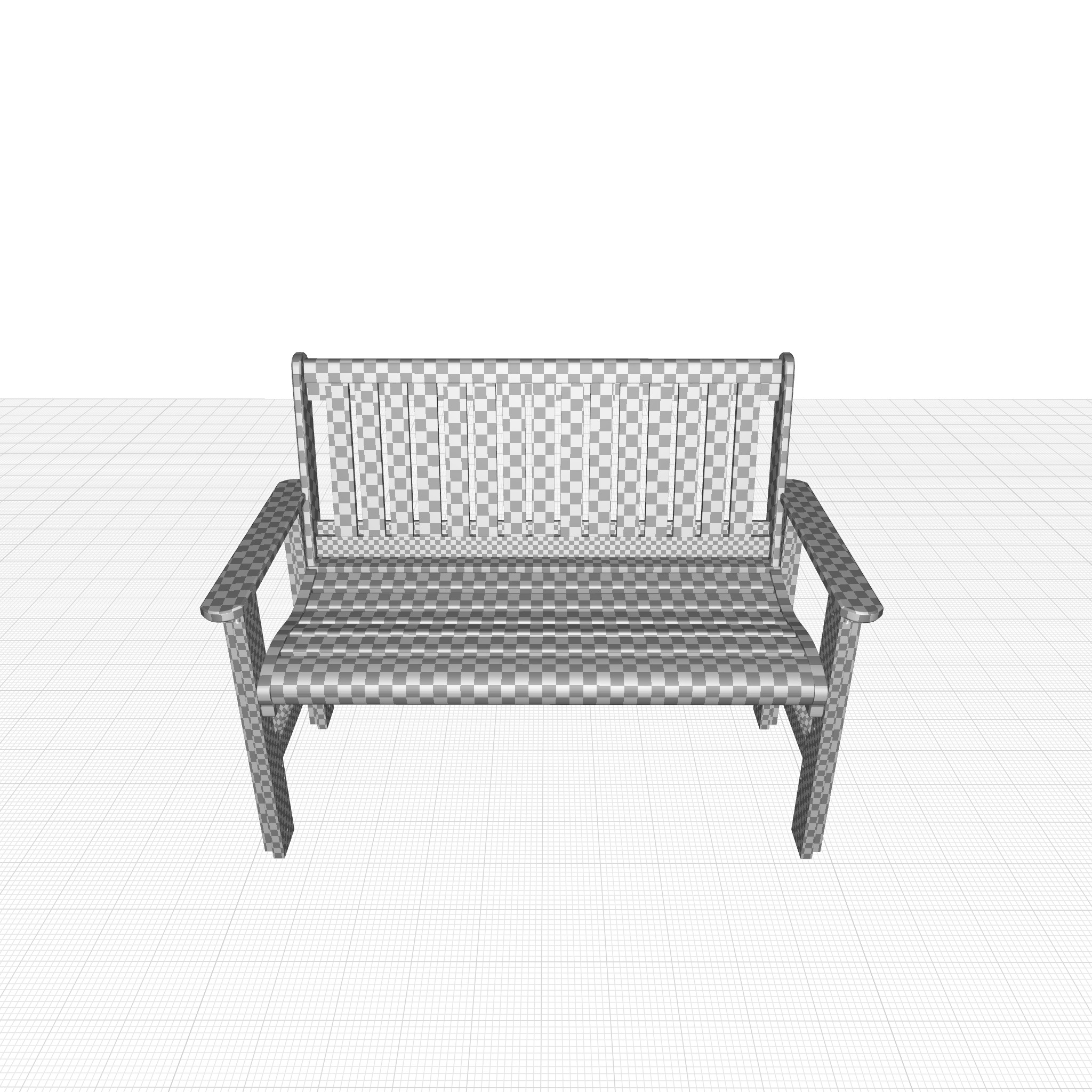 Asht Outdoor Bench 3D model_4