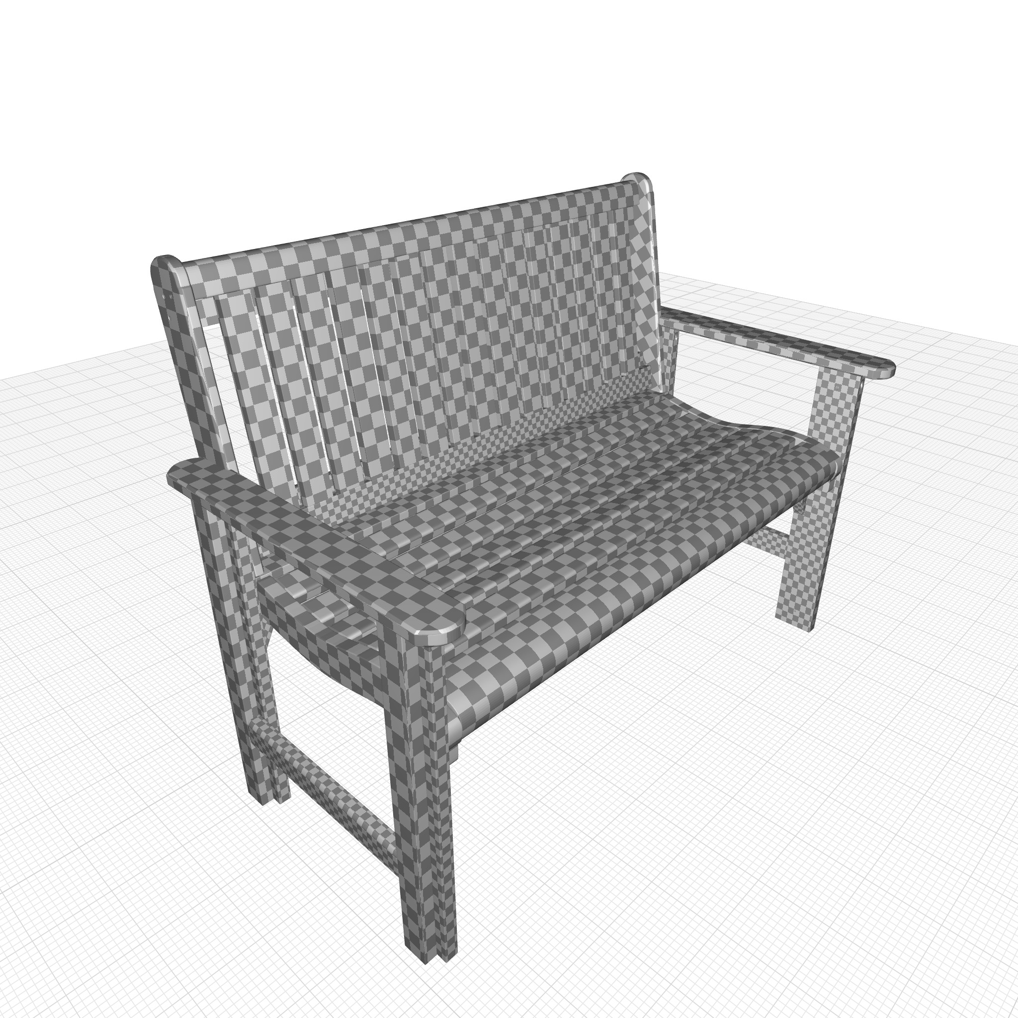 Asht Outdoor Bench 3D model_3