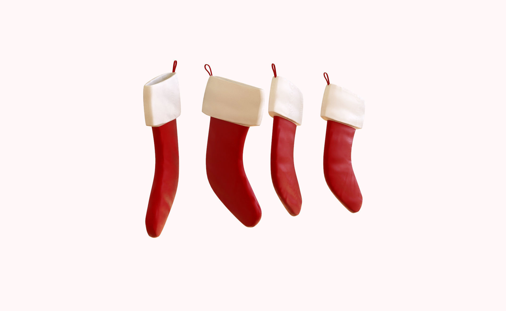 Cartoon Gift Christmas Stocking v002 Low-poly 3D model_4