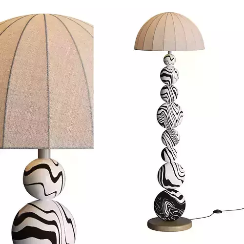 Zebra Floor Lamp 3D model