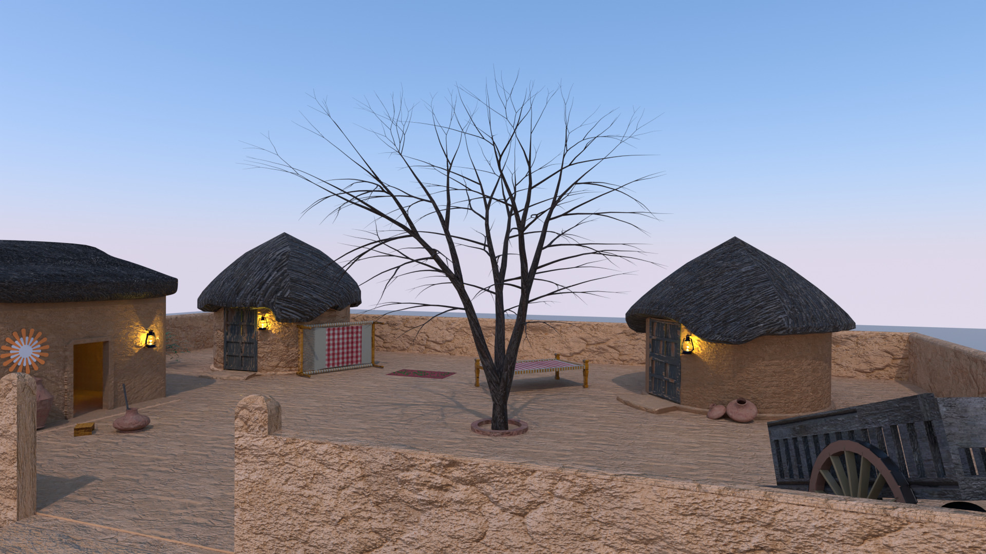 Sindhi Village Pack Low-poly 3D model_9