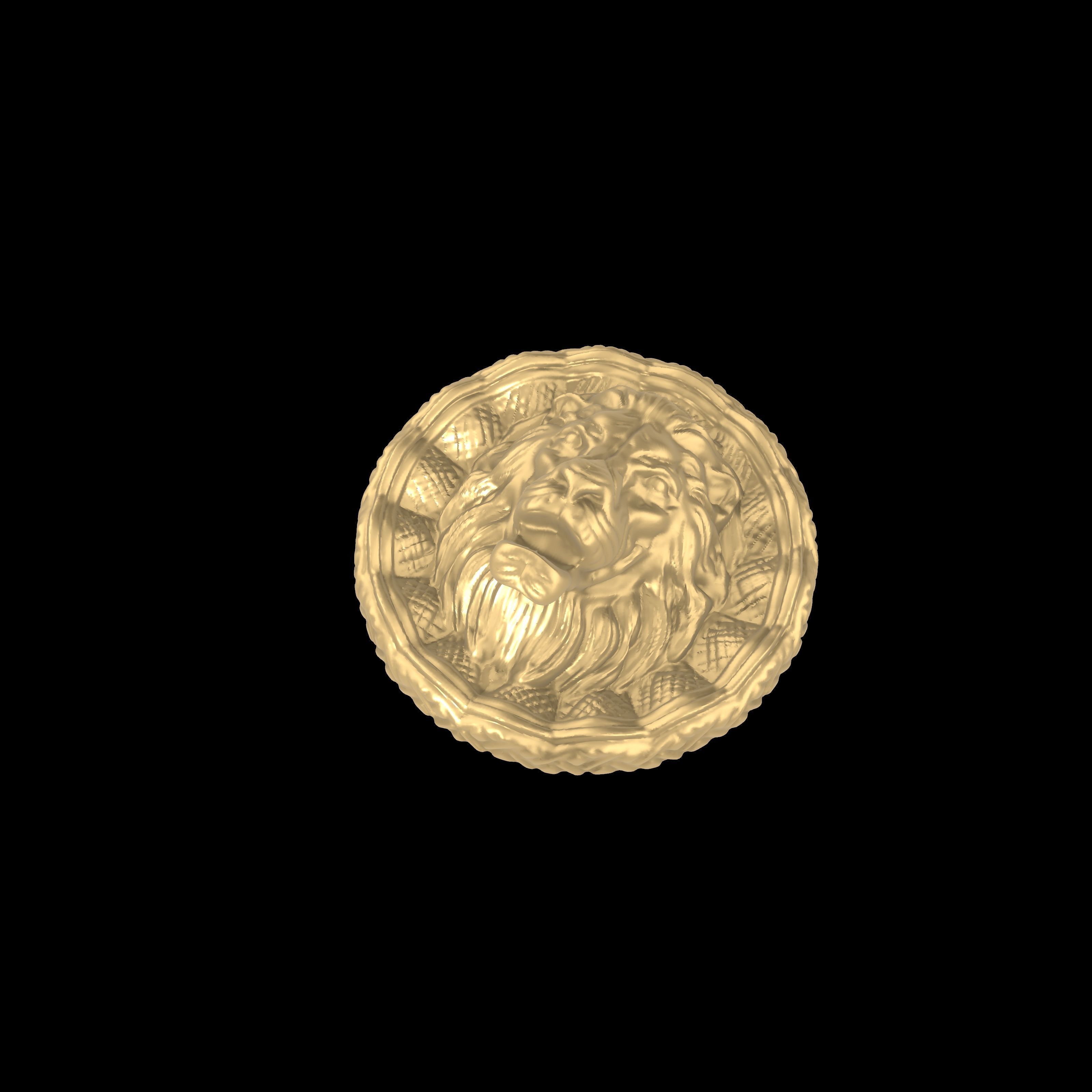 Designer Fierce Lion 3d Model pendant 3D print model_7