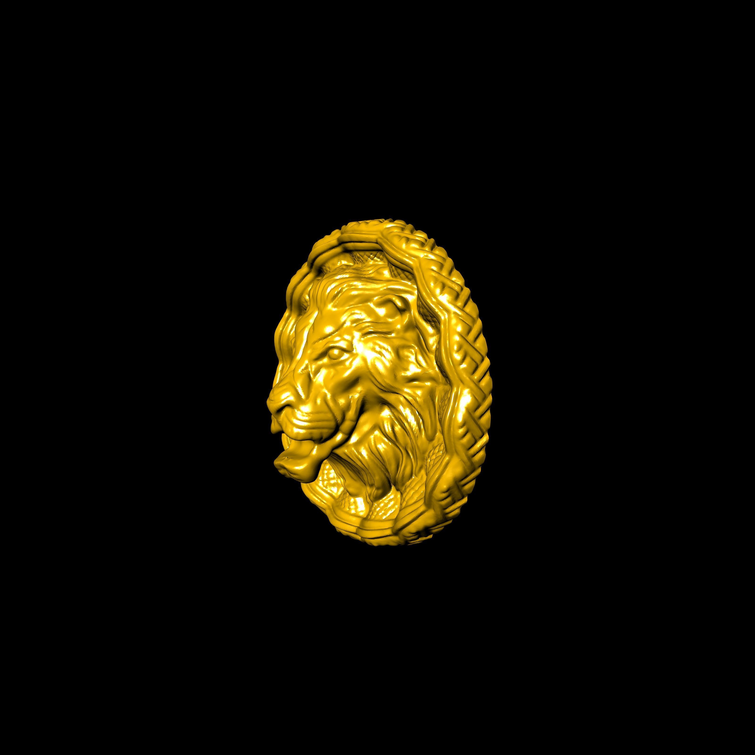 Designer Fierce Lion 3d Model pendant 3D print model_12