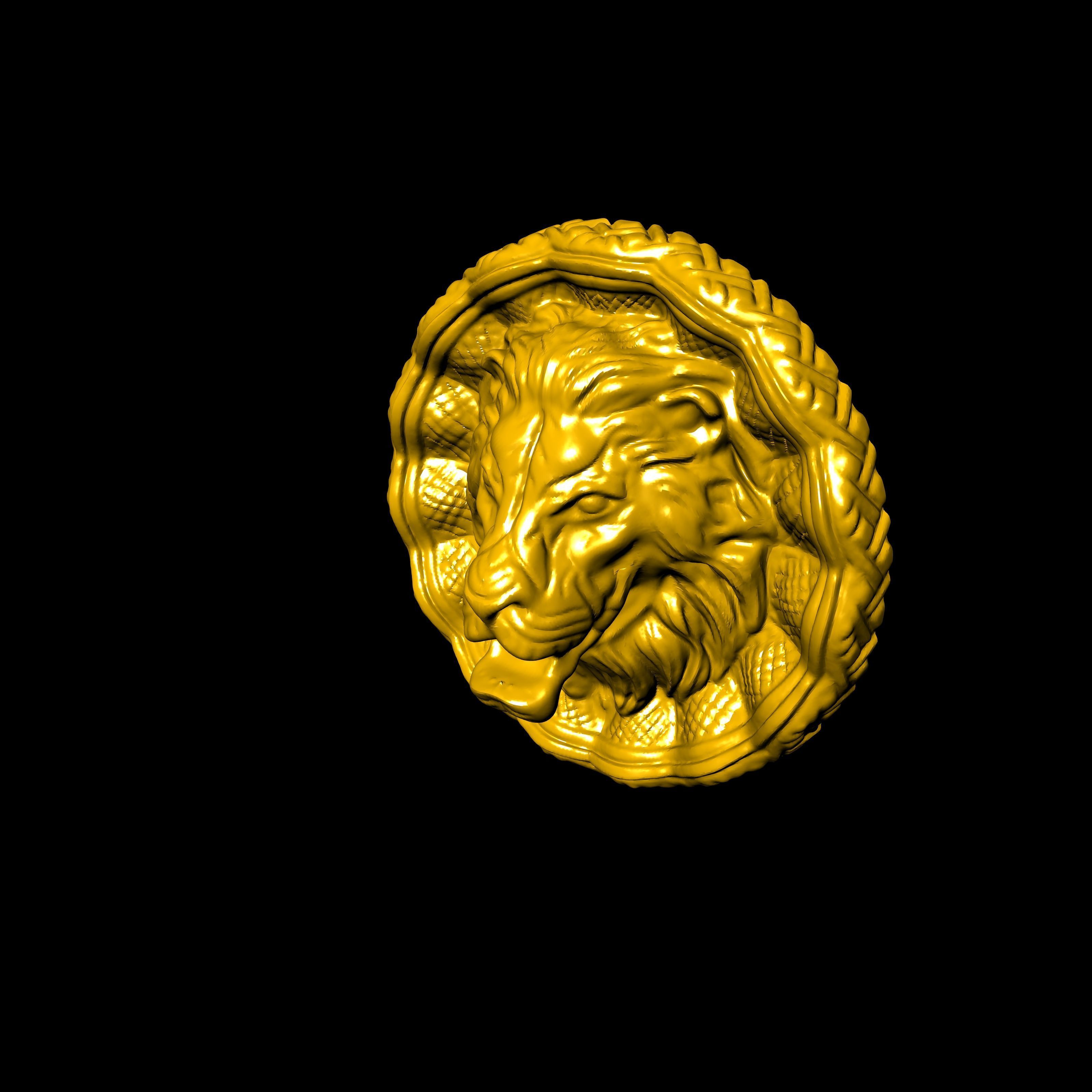 Designer Fierce Lion 3d Model pendant 3D print model_15