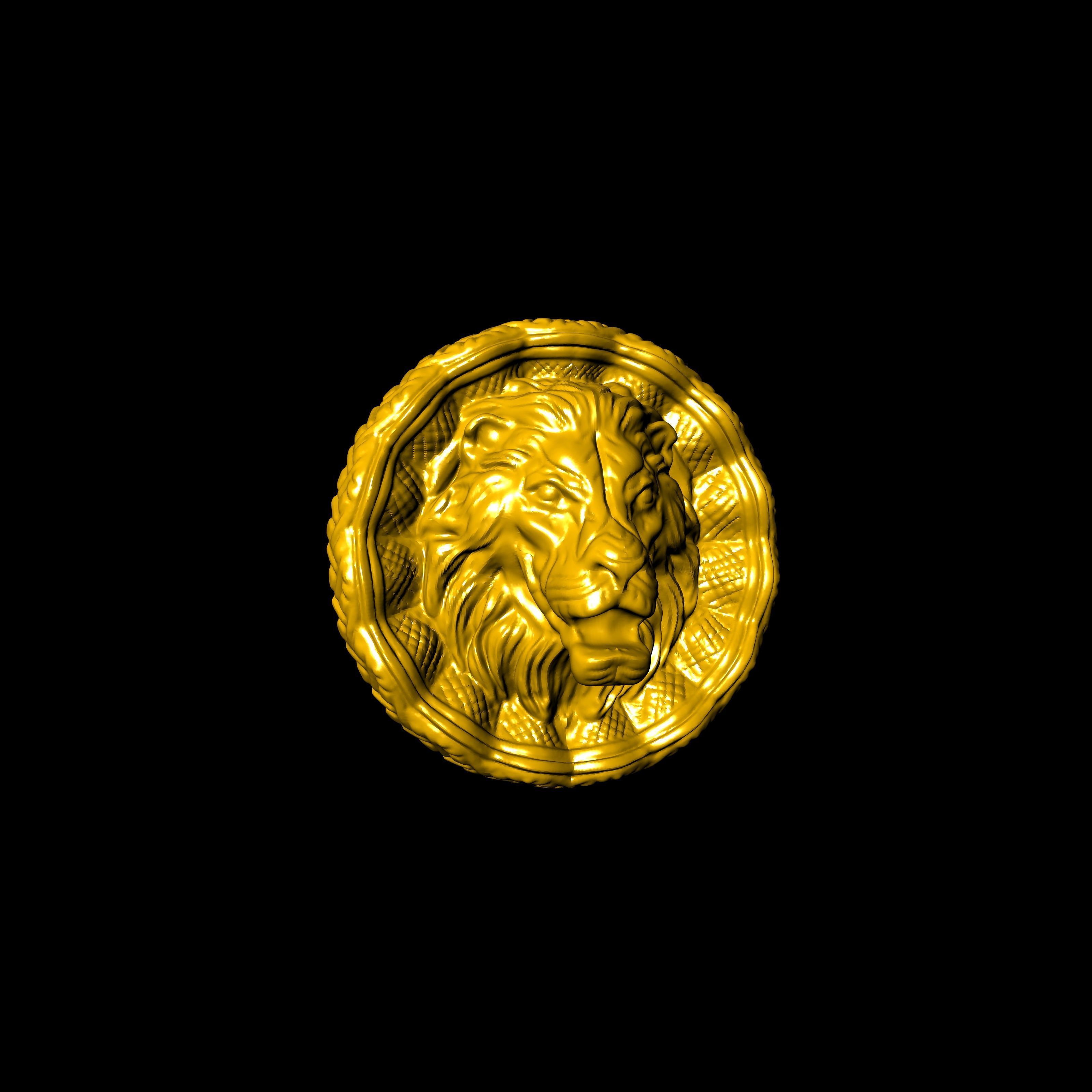 Designer Fierce Lion 3d Model pendant 3D print model_11