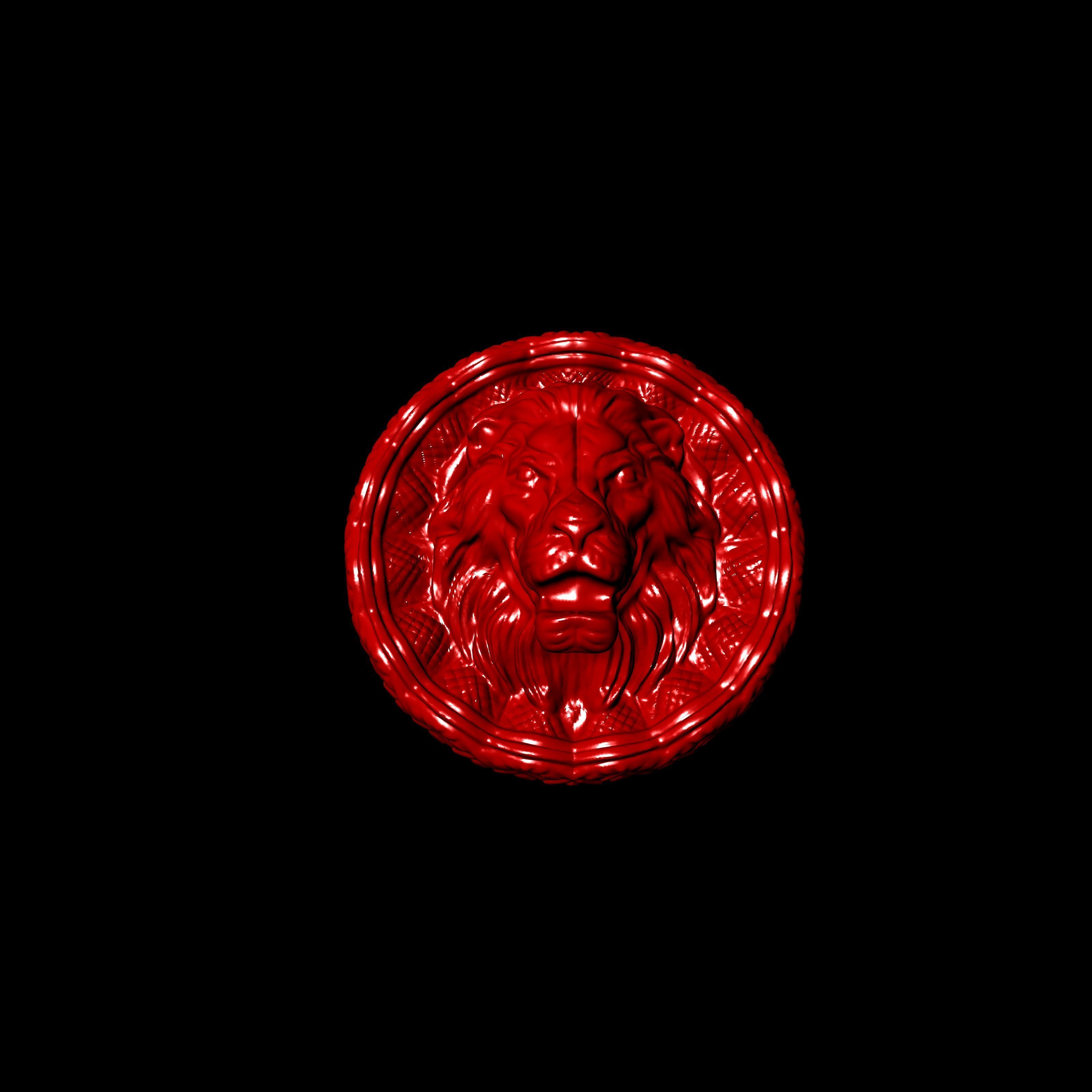 Designer Fierce Lion 3d Model pendant 3D print model_8